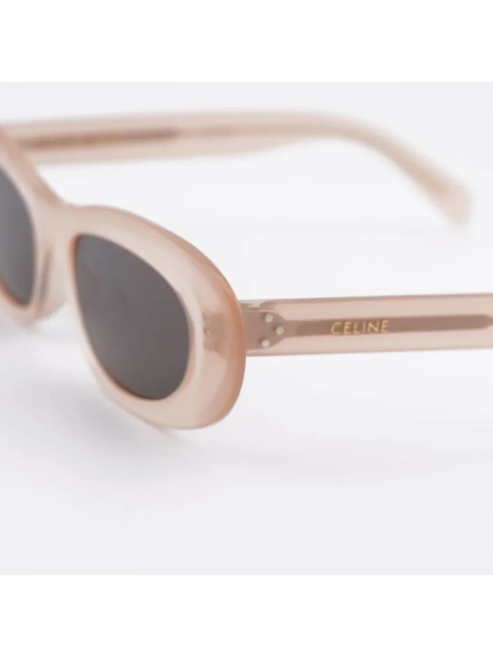 Celine CL40310U 74A Sunglasses Peach Oval Frame, Smoke Lenses